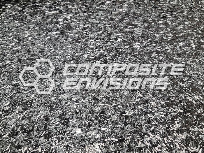 Black forged carbon fiber fabric made from chopped carbon fiber