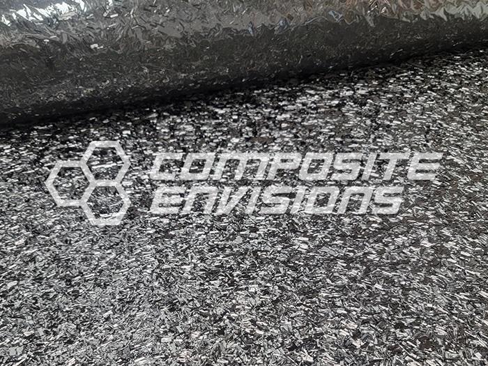 Black forged carbon fiber fabric made from chopped carbon fiber
