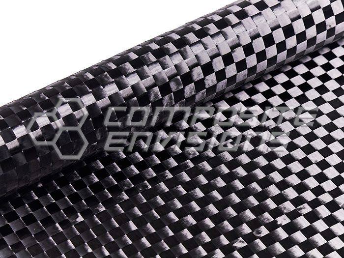 Black plain weave carbon fiber fabric